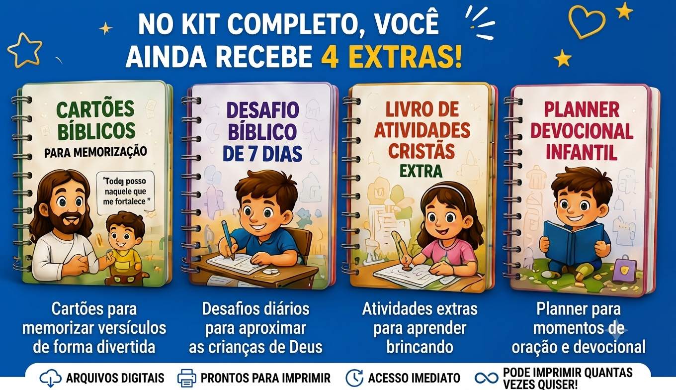 Materiais extras incluídos no KIT COMPLETO